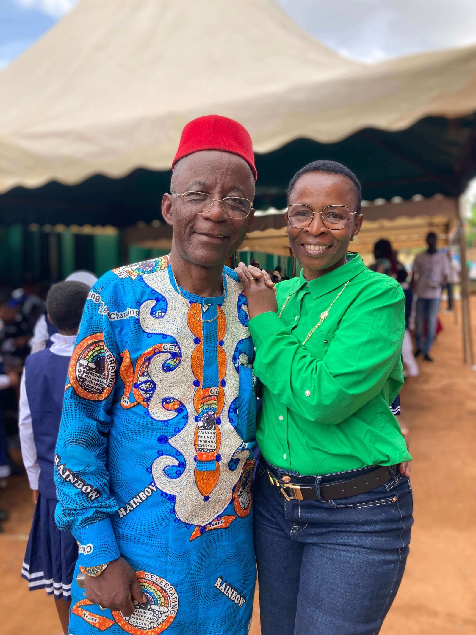 Chief Charles Morfaw, co-founder and proprietor of Rainbow School Complex Dschang Cameroon
